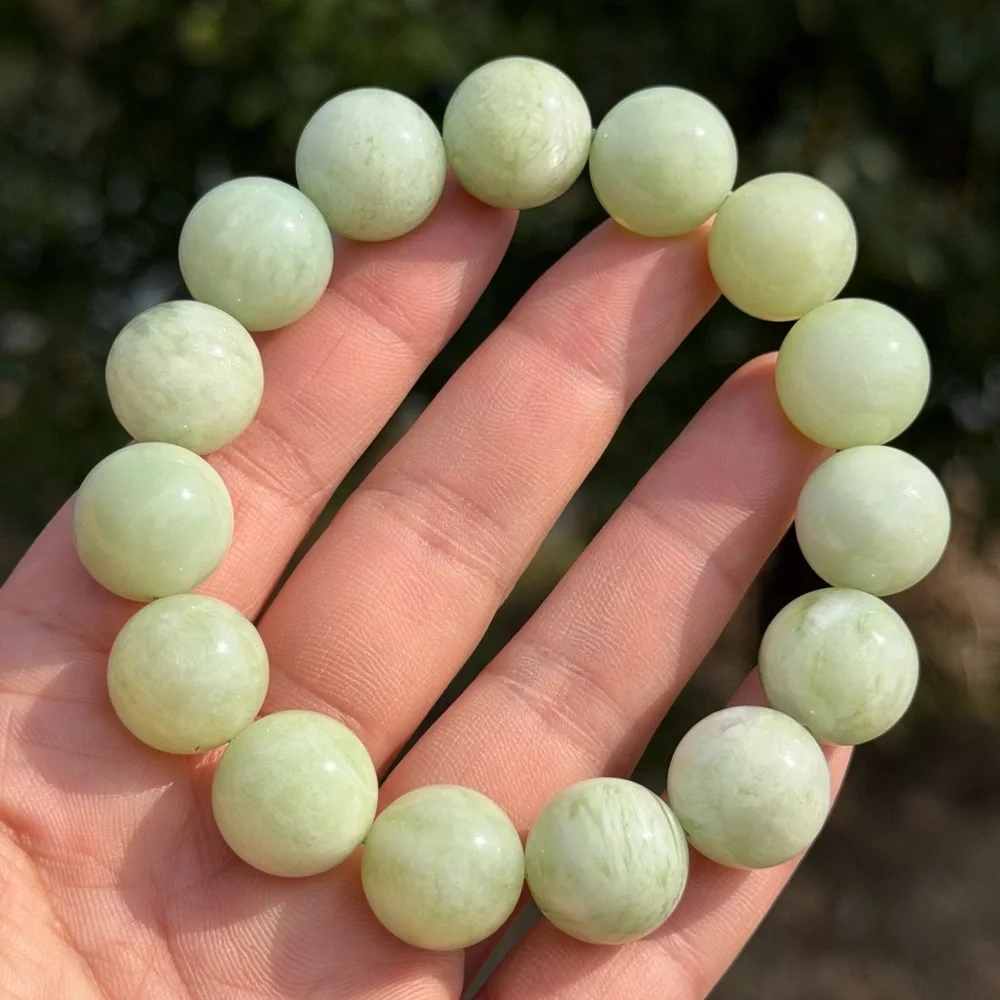 15mm stretchable chunky Xiuyu jade bracelet‎ 1134